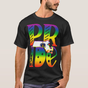 Camiseta Orgullo gay de Massachusetts en letras a bloque de