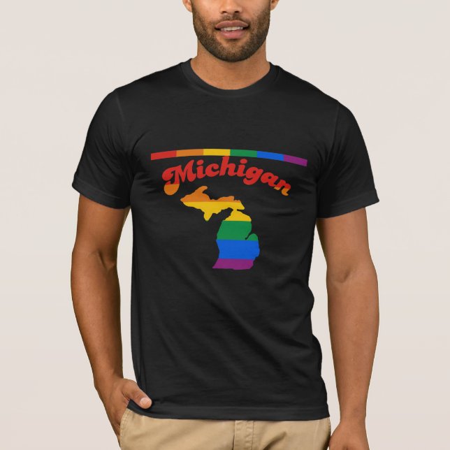 CAMISETA ORGULLO GAY DE MICHIGAN (Anverso)