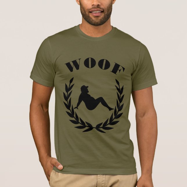 Camiseta Orgullo Gay De Oso Chubby De Laurel Deja A WOOF (Anverso)