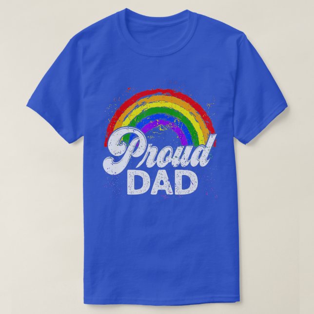Camiseta Orgullo gay de papá orgulloso LGBT Padre arcoiris  (Diseño del anverso)