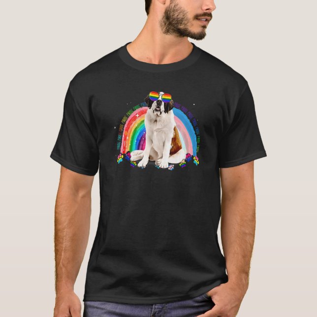 Camiseta Orgullo Gay de San Bernardo Lgbt Bandera Arcoiris  (Anverso)