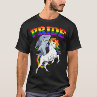 Camiseta Orgullo gay de unicornio de tiburón LGBT arcoiris