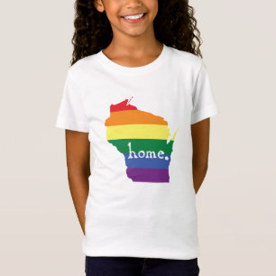Camiseta Orgullo gay de Wisconsin  Mapa del hogar
