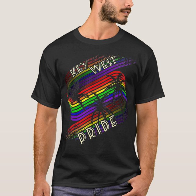 Camiseta Orgullo Gay del Oeste Orgullo LGBTQ Palmas de arco (Anverso)