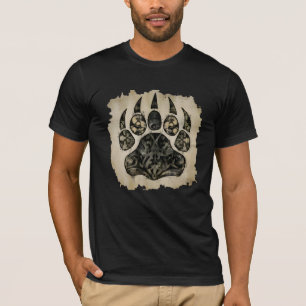 Camiseta Orgullo gay del oso Cool pata de oso angustiada ¡C