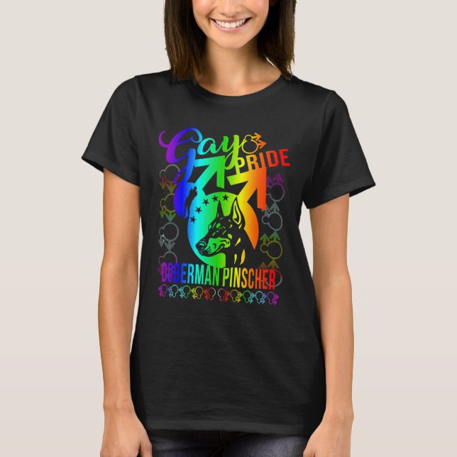 Camiseta Orgullo gay Doberman Pinscher (Anverso)