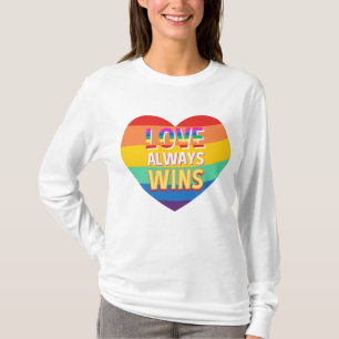 Camiseta Orgullo gay- el amor siempre gana. Color arcoiris.