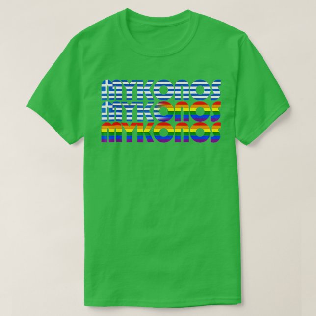 Camiseta Orgullo gay en la isla griega de Mykonos Mykonos  (Diseño del anverso)