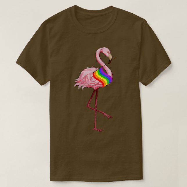 Camiseta Orgullo gay Flamingo rosa Mes del Orgullo LGBT (Diseño del anverso)