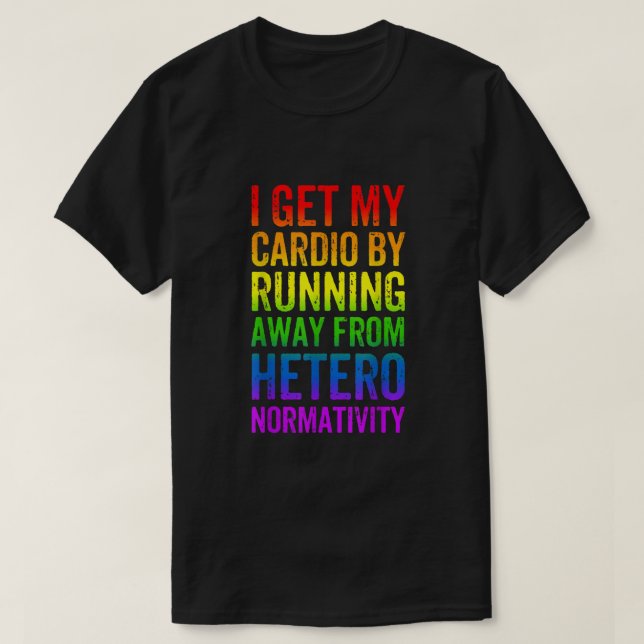 Camiseta Orgullo Gay Gracioso Cardio Gym LGBT Conciencia Ar (Diseño del anverso)