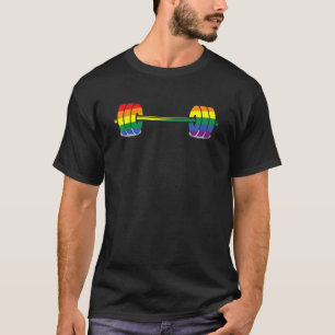 Camiseta Orgullo Gay Gris Levantando Barbell