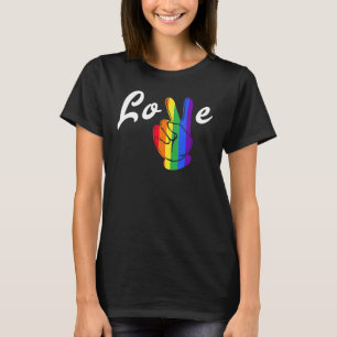 Camiseta Orgullo Gay Lésbico Lgbt Amor Paz Señal Arcoíris