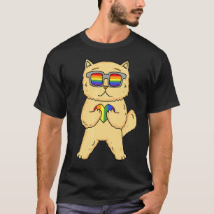 Camiseta Orgullo Gay LGBT Arcoíris - Raza de Gato Persa - L