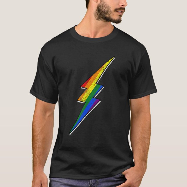 Camiseta Orgullo gay Lgbt Bisexuales Hombres Trueno Blitz (Anverso)