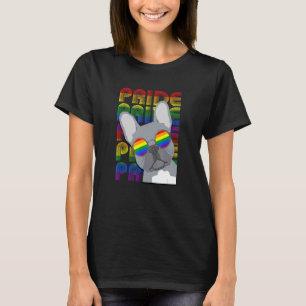 Camiseta Orgullo gay Lgbt Bulldog francés Bandera Arcoiris 