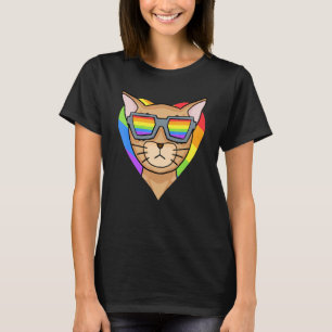 Camiseta Orgullo Gay LGBT Gato Arcoíris Raza Abisinio LGBT 
