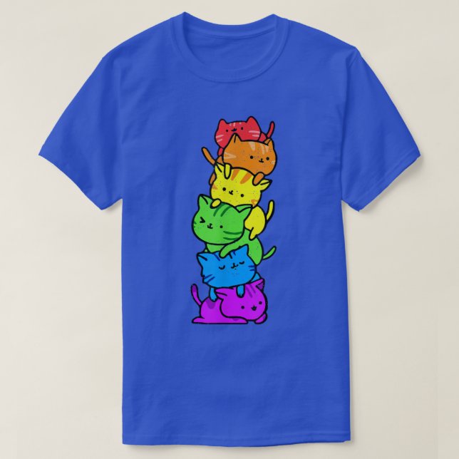 Camiseta Orgullo gay LGBT Gatos Kawaii Pile Cute Anime Rain (Diseño del anverso)