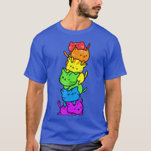 Camiseta Orgullo gay LGBT Gatos Kawaii Pile Cute Anime Rain