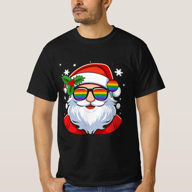 Camiseta Orgullo gay LGBT Guay Trendy Santa Claus Gay Merry (Anverso)