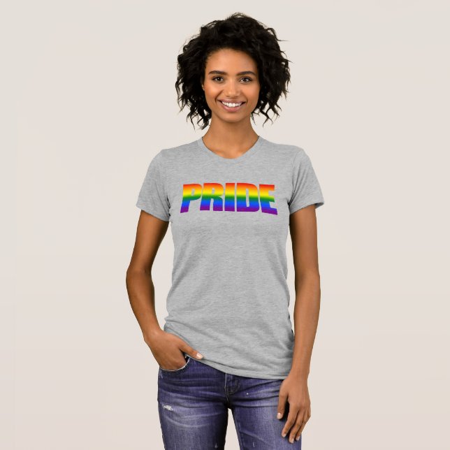 Camiseta Orgullo gay LGBT Ilustración de la bandera arcoiri (Anverso completo)