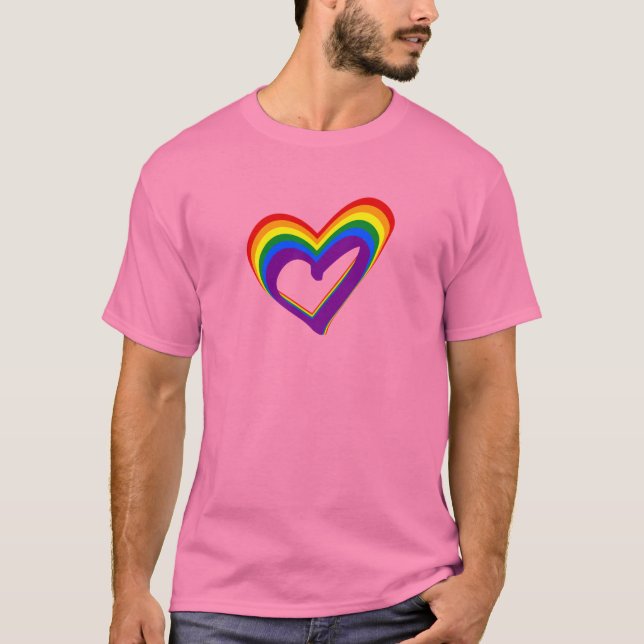 Camiseta Orgullo gay LGBT Logo de la bandera arcoiris LGBTQ (Anverso)