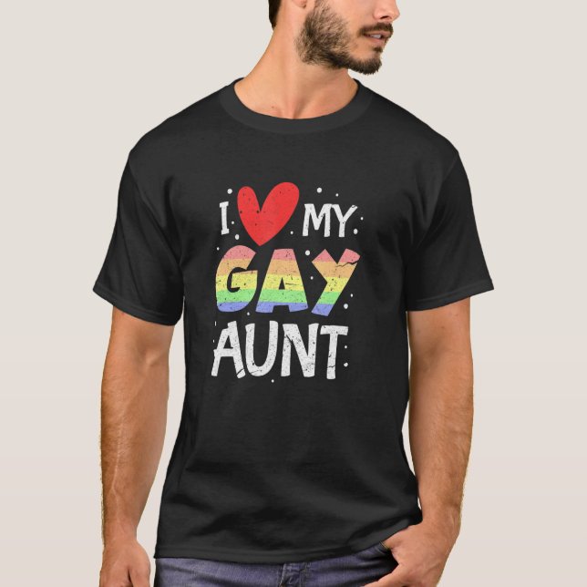 Camiseta Orgullo gay LGBT Me encanta mi tía gay sobrina sob (Anverso)