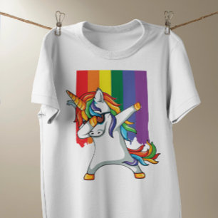 Camiseta Orgullo gay LGBT Rainbow Unicornio Dabber