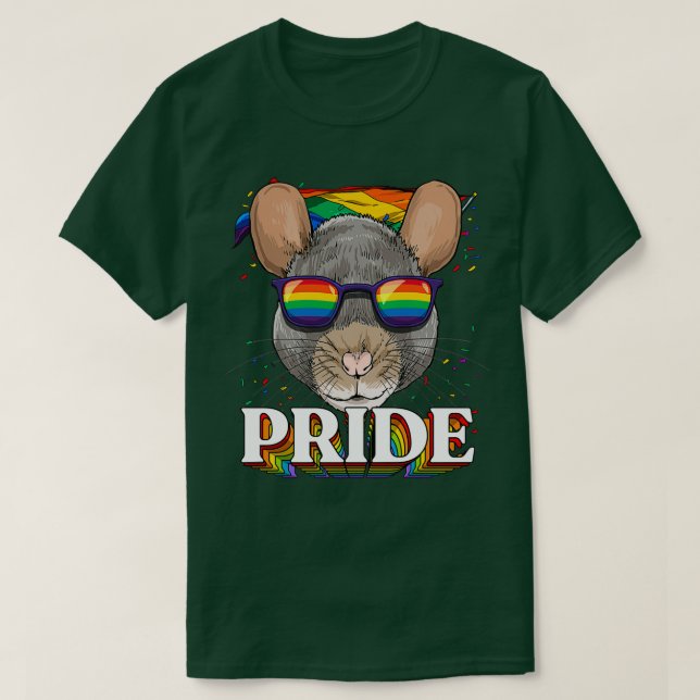 Camiseta Orgullo gay LGBT Rat Gay Gafas de sol con bandera  (Diseño del anverso)