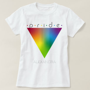 Camiseta Orgullo Gay LGBTQ Moda Triángulo Arcoíris Nombre