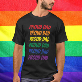 Camiseta Orgullo gay LGBTQ Orgullo de papá repetido texto