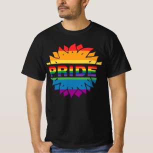 Camiseta Orgullo gay lgbtq queer rainbow sunflower T-Shirt