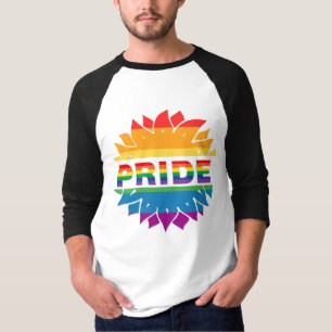 Camiseta Orgullo gay lgbtq queer rainbow sunflower T-Shirt