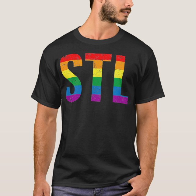 Camiseta Orgullo gay LGBTQ STL St Louis MO (Anverso)