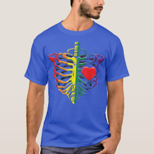 Camiseta Orgullo Gay Lluvia de Corazones Esqueleto LGBTQ Or