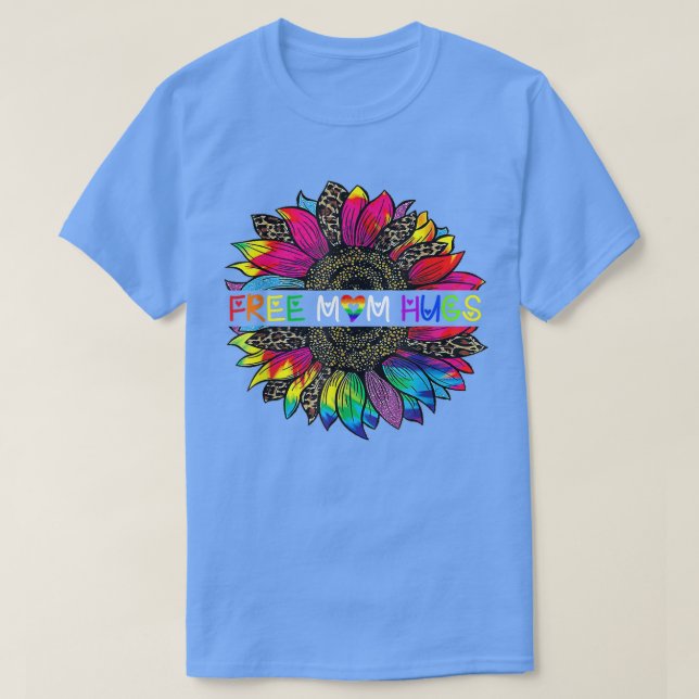 Camiseta Orgullo gay Mamá libre abraza al girasol LGBT  (Diseño del anverso)