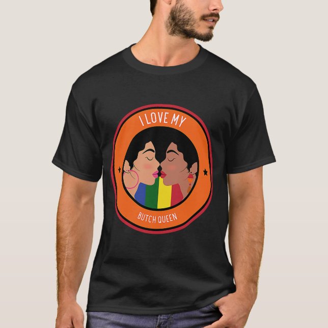 Camiseta Orgullo Gay Mes Orgullo LGBT Butch Reina Arcoiris  (Anverso)