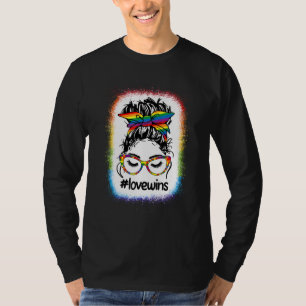 Camiseta Orgullo Gay Messy Bun Amo Arcoiris Ganó Lgbt Lgbtq
