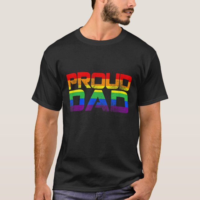 Camiseta Orgullo gay Orgullo de papá padre LGBT Día del pad (Anverso)