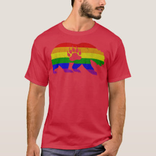 Camiseta Orgullo gay - Pata de oso de la bandera LGBT