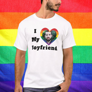 Camiseta Orgullo gay Personalizado LGBTQ Foto Amo a mi novi