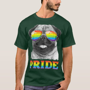 Camiseta Orgullo gay Pug LGBT Bandera Arcoiris Gafas de sol
