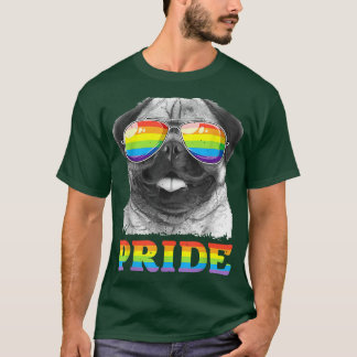 Camiseta Orgullo gay Pug LGBT Bandera Arcoiris Gafas de sol