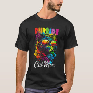 Camiseta Orgullo Gay Purride Gato Madre Mes del Orgullo LGB