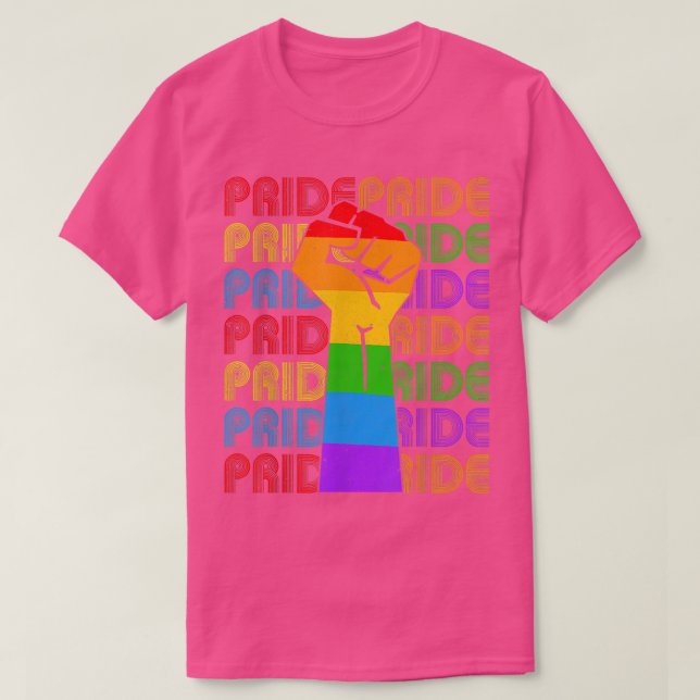Camiseta Orgullo gay resiste el arcoiris aliado lesbiana LG (Diseño del anverso)
