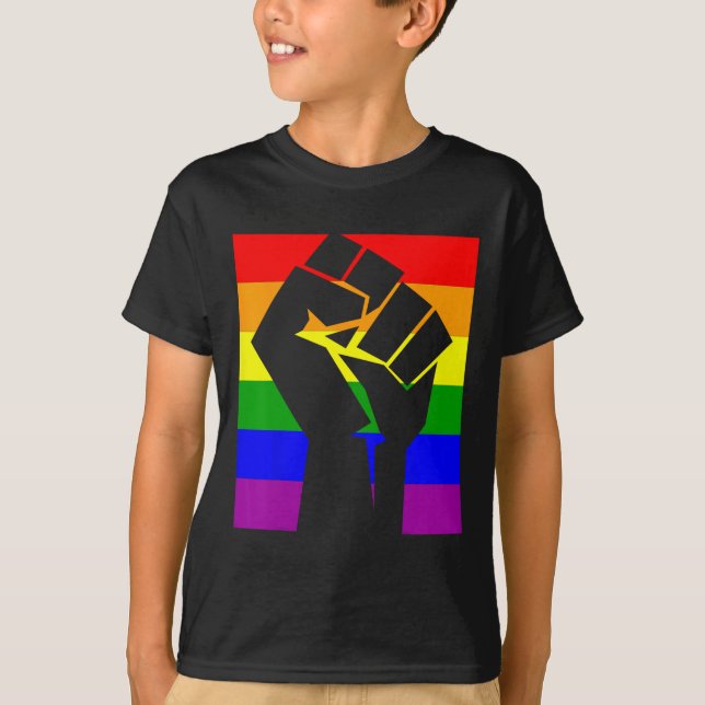 Camiseta Orgullo gay resiste primera bandera arcoiris camis (Anverso)