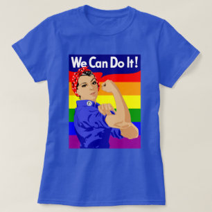 CAMISETA ORGULLO GAY ROSIE EL RÍO CON BANDERA DE LLUVIA
