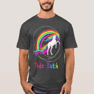 Camiseta Orgullo gay Tres Butch LGBTQ Queer Unicorn