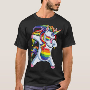 Camiseta Orgullo gay unicornio de Dabbing LGBT Arcoiris les
