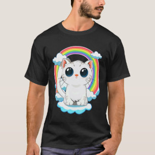 Camiseta Orgullo Gay y Lésbico LGBT Gato Adorable Arcoíris