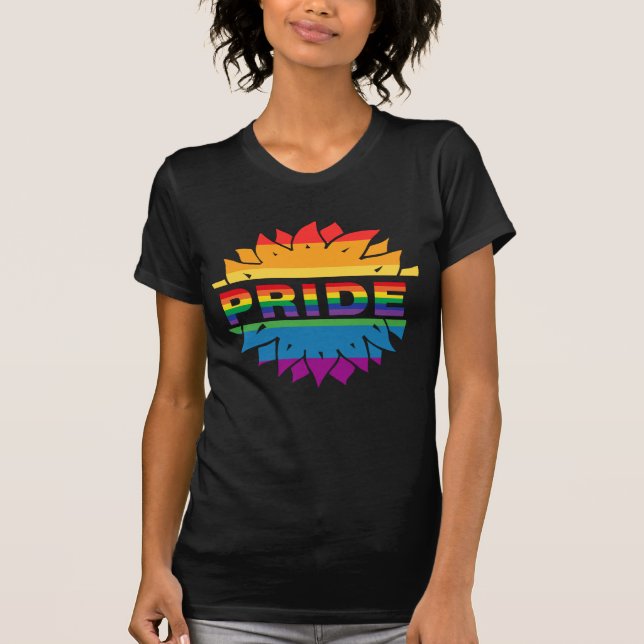 Camiseta Orgullo gays lgbtq queer girasol arco iris (Anverso)